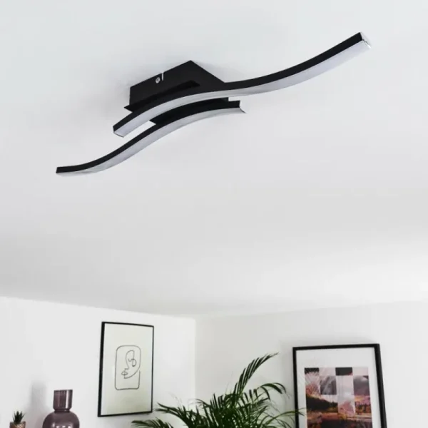 hofstein Plafonnier Letala LED Noir, 2 lumières* Lampes Modernes