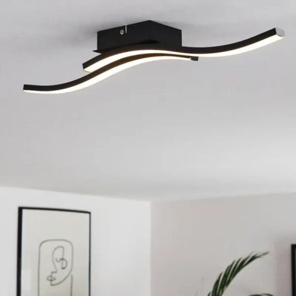 hofstein Plafonnier Letala LED Noir, 2 lumières* Lampes Modernes