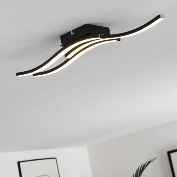hofstein Plafonnier Letala LED Noir, 3 lumières* Lampes Modernes