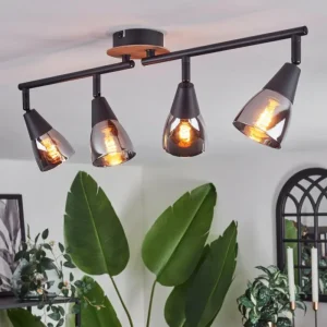 hofstein Plafonnier Leteque Couleur bois, Noir, 1 lumière* Lampes Modernes