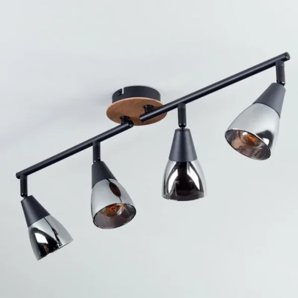 hofstein Plafonnier Leteque Couleur bois, Noir, 1 lumière* Lampes Modernes