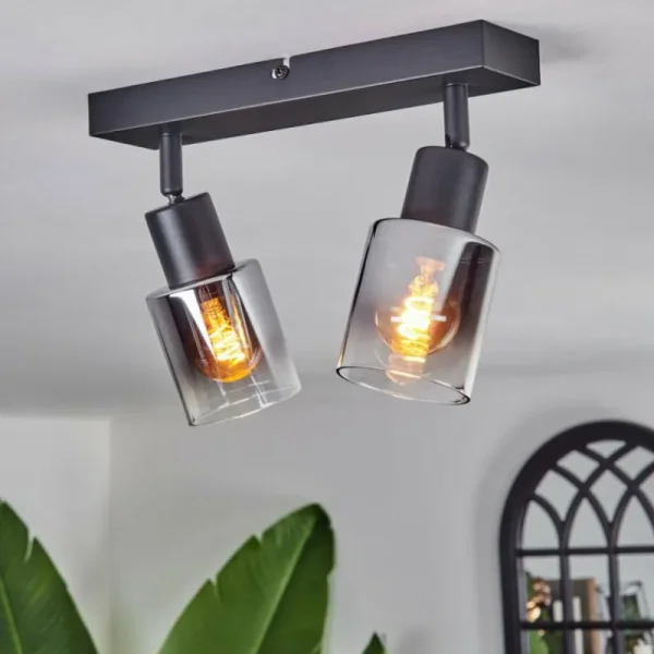 hofstein Plafonnier Leteque Noir, 2 lumières* Lampes Modernes