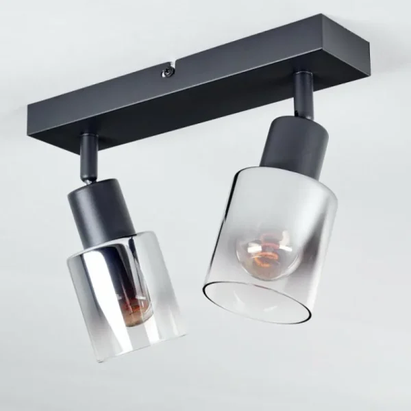 hofstein Plafonnier Leteque Noir, 2 lumières* Lampes Modernes