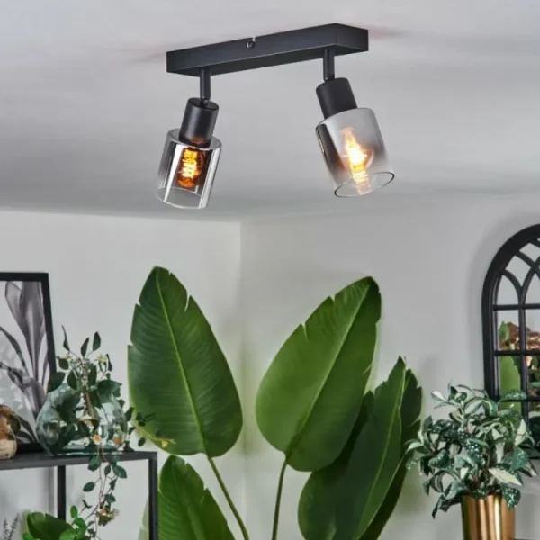 hofstein Plafonnier Leteque Noir, 2 lumières* Lampes Modernes