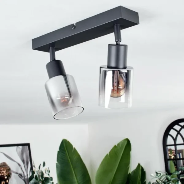 hofstein Plafonnier Leteque Noir, 2 lumières* Lampes Modernes