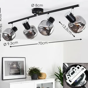 hofstein Plafonnier Lexington Chrome, Noir, 4 lumières* Lampes Modernes