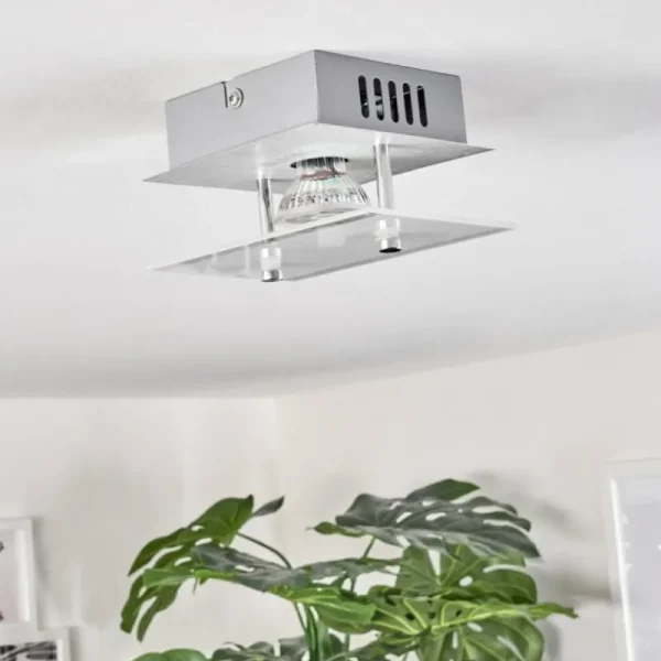 hofstein Plafonnier Liestal LED Nickel mat, 1 lumière* Lampes Modernes
