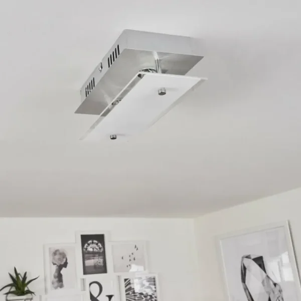 hofstein Plafonnier Liestal LED Nickel mat, 2 lumières* Lampes Modernes