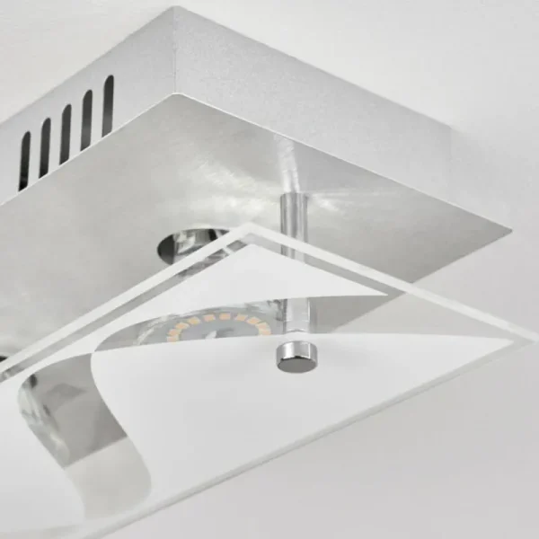 hofstein Plafonnier Liestal LED Nickel mat, 2 lumières* Lampes Modernes