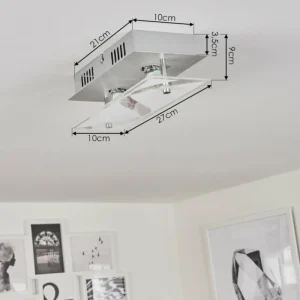 hofstein Plafonnier Liestal LED Nickel mat, 2 lumières* Lampes Modernes