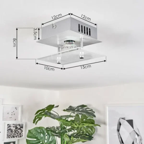 hofstein Plafonnier Liestal LED Nickel mat, 1 lumière* Lampes Modernes