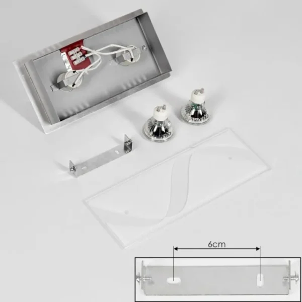 hofstein Plafonnier Liestal LED Nickel mat, 2 lumières* Lampes Modernes