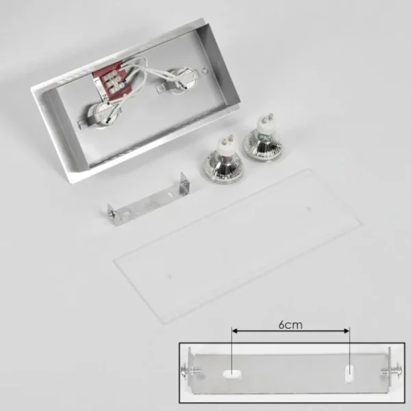 hofstein Plafonnier Liestal LED Nickel mat, 2 lumières* Lampes Modernes