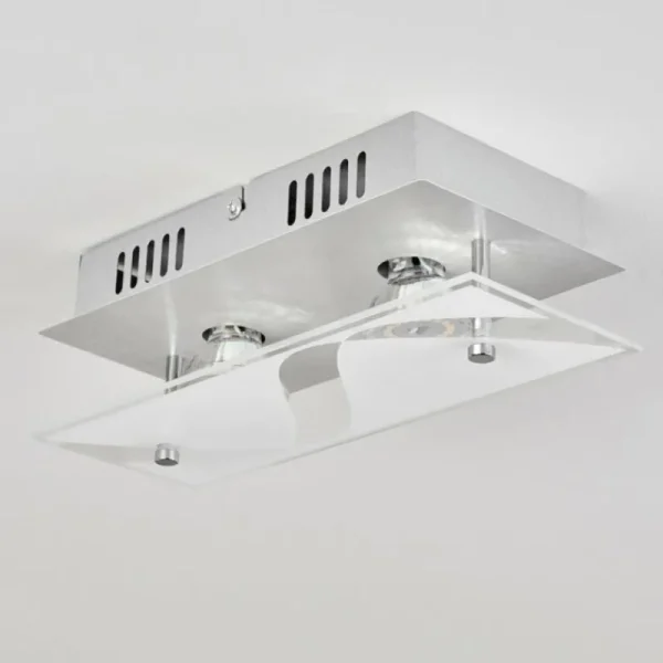 hofstein Plafonnier Liestal LED Nickel mat, 2 lumières* Lampes Modernes