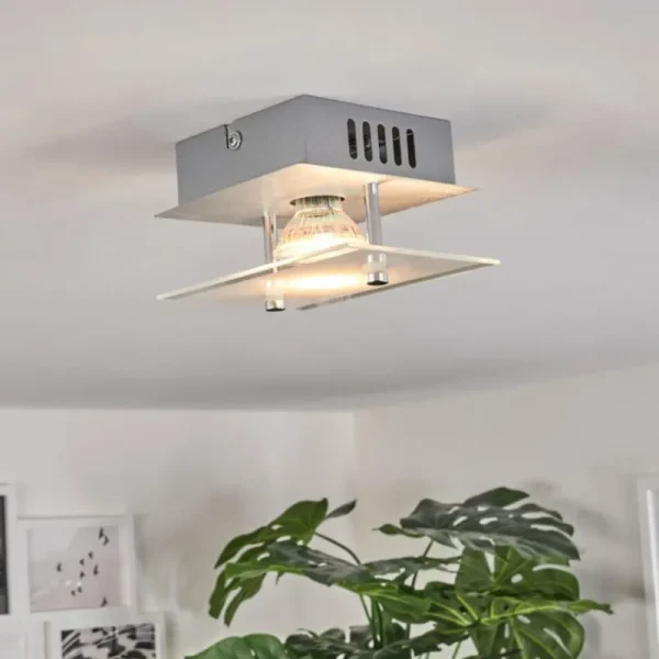hofstein Plafonnier Liestal LED Nickel mat, 1 lumière* Lampes Modernes