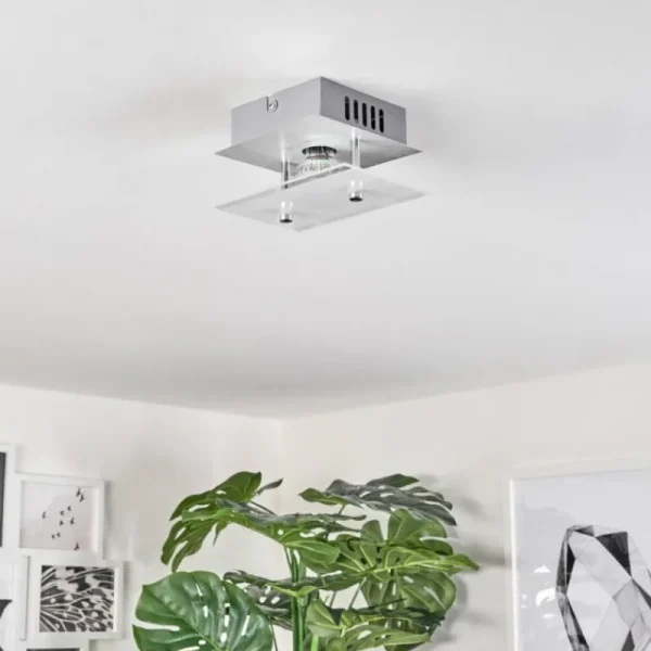 hofstein Plafonnier Liestal LED Nickel mat, 1 lumière* Lampes Modernes