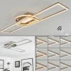 hofstein Plafonnier Lillavois LED Nickel mat, 1 lumière, Télécommandes* Lampes Modernes