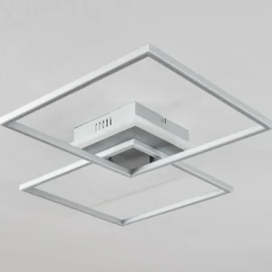 hofstein Plafonnier Lithgow LED Argenté, 2 lumières, Télécommandes, Changeur de couleurs* Lampes Modernes