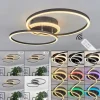 hofstein Plafonnier Lithgow LED Noir, 2 lumières, Télécommandes, Changeur de couleurs* Lampes Modernes
