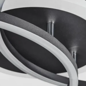 hofstein Plafonnier Lithgow LED Noir, 2 lumières, Télécommandes, Changeur de couleurs* Lampes Modernes