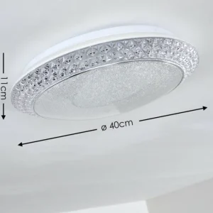 hofstein Plafonnier Litto LED Blanc, 1 lumière, Télécommandes* Lampes Modernes