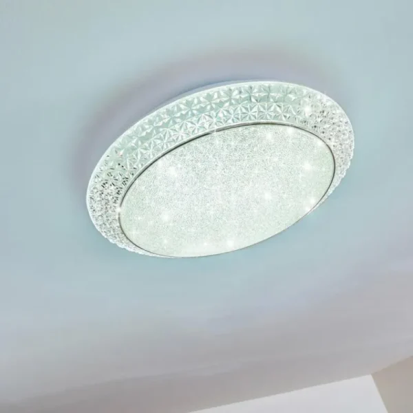 hofstein Plafonnier Litto LED Blanc, 1 lumière, Télécommandes* Lampes Modernes