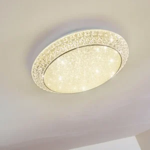 hofstein Plafonnier Litto LED Blanc, 1 lumière, Télécommandes* Lampes Modernes