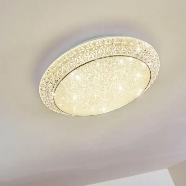 hofstein Plafonnier Litto LED Blanc, 1 lumière, Télécommandes* Lampes Modernes