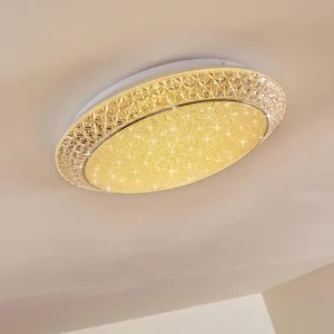 hofstein Plafonnier Litto LED Blanc, 1 lumière, Télécommandes* Lampes Modernes