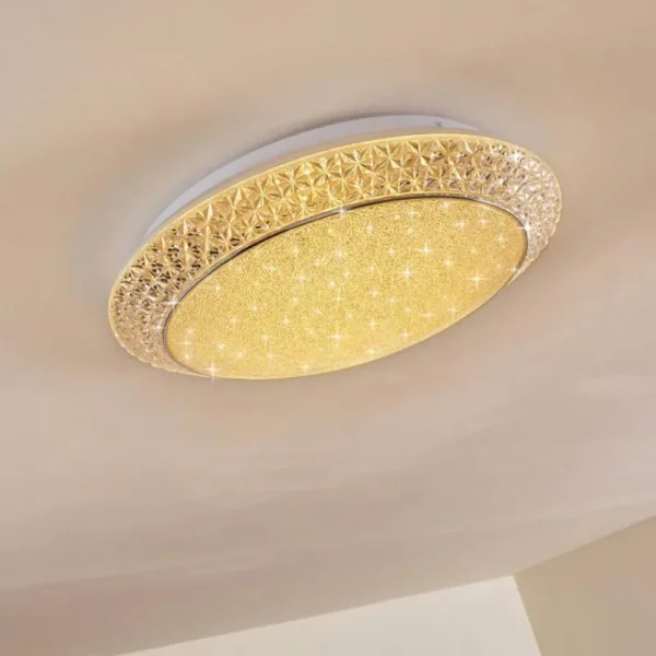 hofstein Plafonnier Litto LED Blanc, 1 lumière, Télécommandes* Lampes Modernes