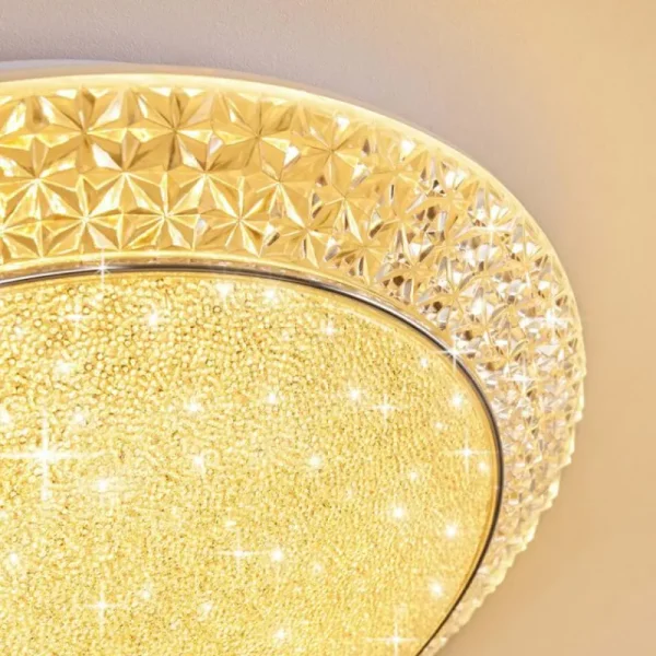 hofstein Plafonnier Litto LED Blanc, 1 lumière, Télécommandes* Lampes Modernes