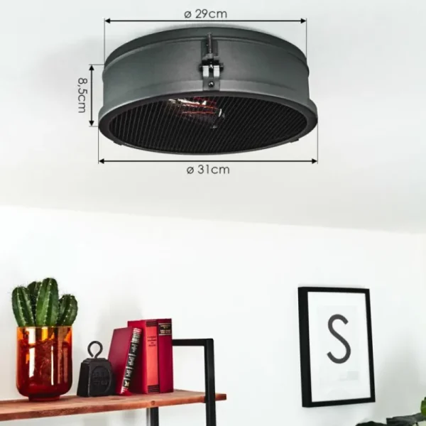 hofstein Plafonnier Lofthus Noir, 1 lumière* Lampes Modernes