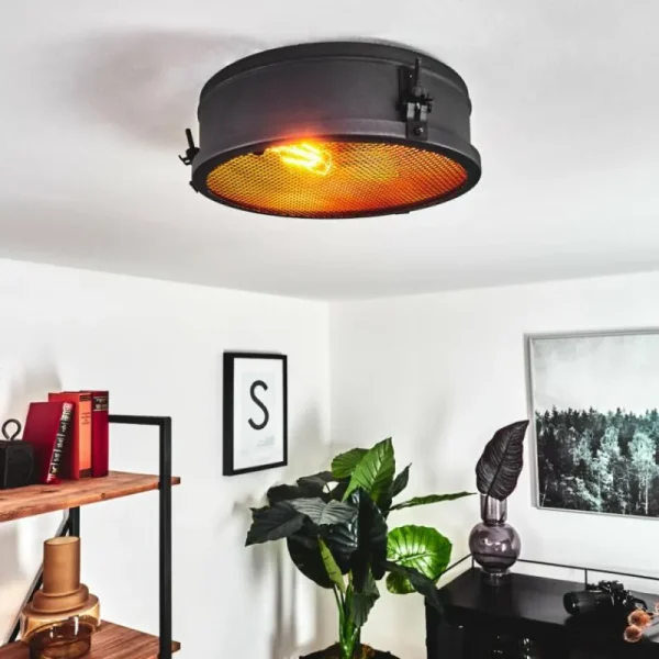 hofstein Plafonnier Lofthus Noir, 1 lumière* Lampes Modernes