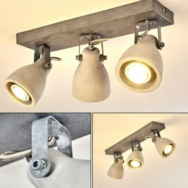 hofstein Plafonnier Lomma Gris, 3 lumières* Lampes Modernes
