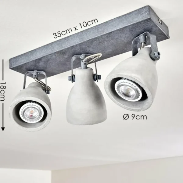 hofstein Plafonnier Lomma Gris, 3 lumières* Lampes Modernes