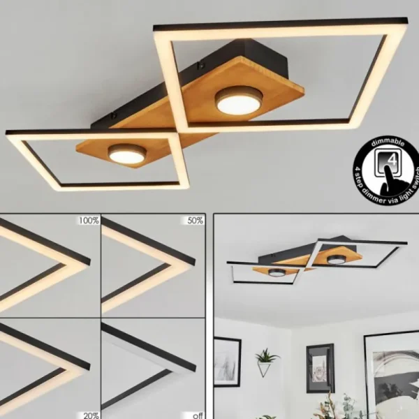 hofstein Plafonnier Lomnion LED Écru, Noir, 1 lumière* Lampes Modernes