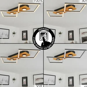 hofstein Plafonnier Lomnion LED Écru, Noir, 1 lumière* Lampes Modernes