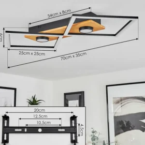 hofstein Plafonnier Lomnion LED Écru, Noir, 1 lumière* Lampes Modernes