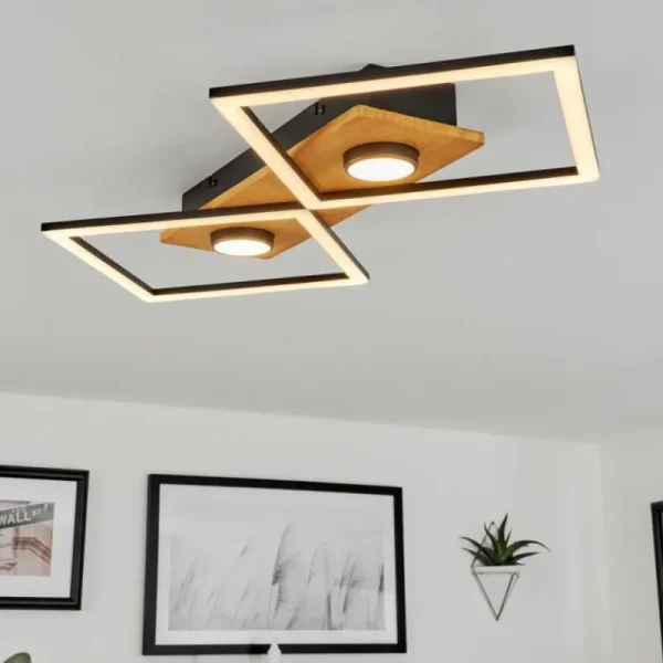 hofstein Plafonnier Lomnion LED Écru, Noir, 1 lumière* Lampes Modernes