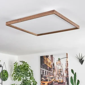 hofstein Plafonnier Longvic LED Brun, Couleur bois, Noir, 1 lumière* Lampes Modernes