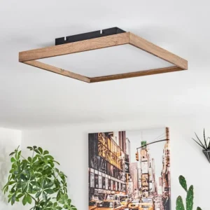 hofstein Plafonnier Longvic LED Brun, Couleur bois, Noir, 1 lumière* Lampes Modernes