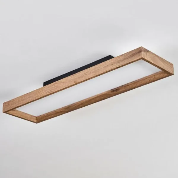 hofstein Plafonnier Longvic LED Brun, Couleur bois, Noir, 1 lumière* Lampes Modernes