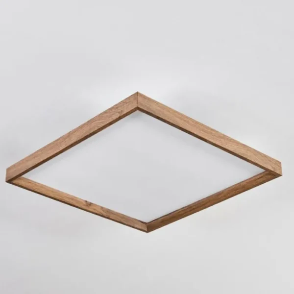 hofstein Plafonnier Longvic LED Brun, Couleur bois, Noir, 1 lumière, Télécommandes* Lampes Modernes
