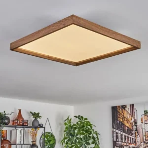 hofstein Plafonnier Longvic LED Brun, Couleur bois, Noir, 1 lumière, Télécommandes* Lampes Modernes