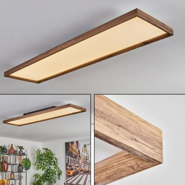 hofstein Plafonnier Longvic LED Couleur bois, Noir, 1 lumière* Lampes Modernes