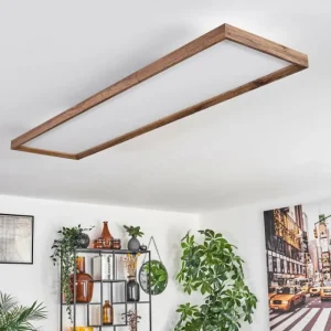 hofstein Plafonnier Longvic LED Couleur bois, Noir, 1 lumière, Télécommandes* Lampes Modernes