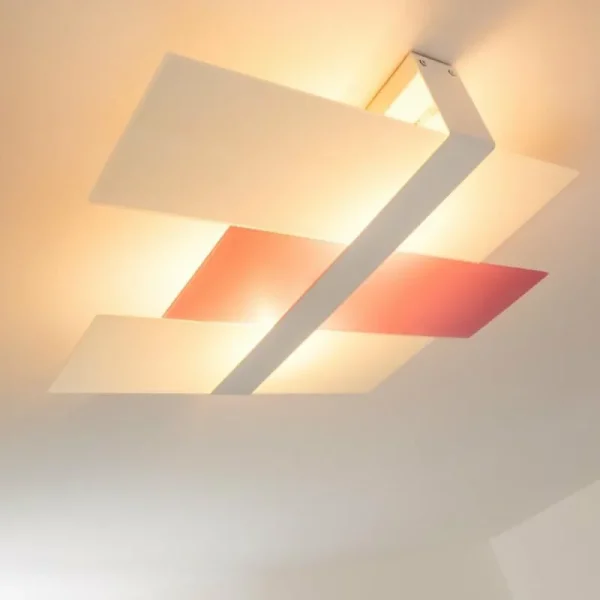 hofstein Plafonnier Lovikka Blanc, 2 lumières* Lampes En Verre