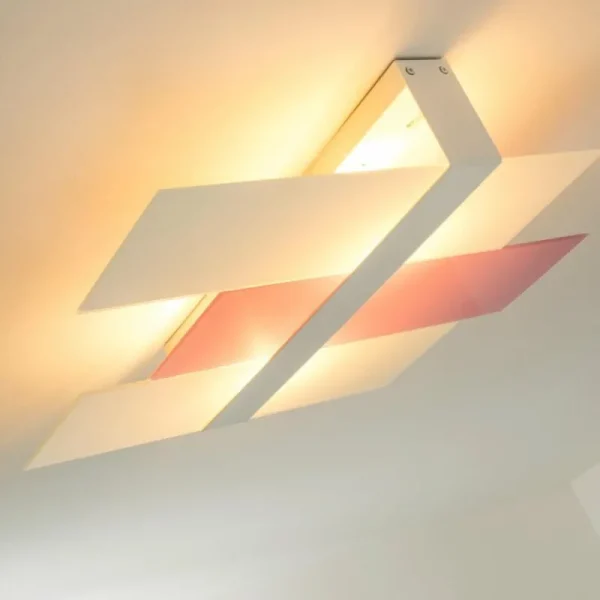 hofstein Plafonnier Lovikka Blanc, 2 lumières* Lampes En Verre