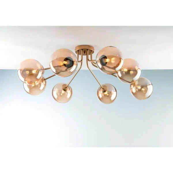 Luce Design Plafonnier NEPTUN Laiton, 8 lumières* Lampes En Verre