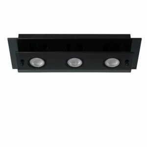 Luminaires Lucide Plafonnier Lucide OKNO Noir, 3 lumières* Lampes En Verre